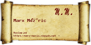 Marx Móric névjegykártya